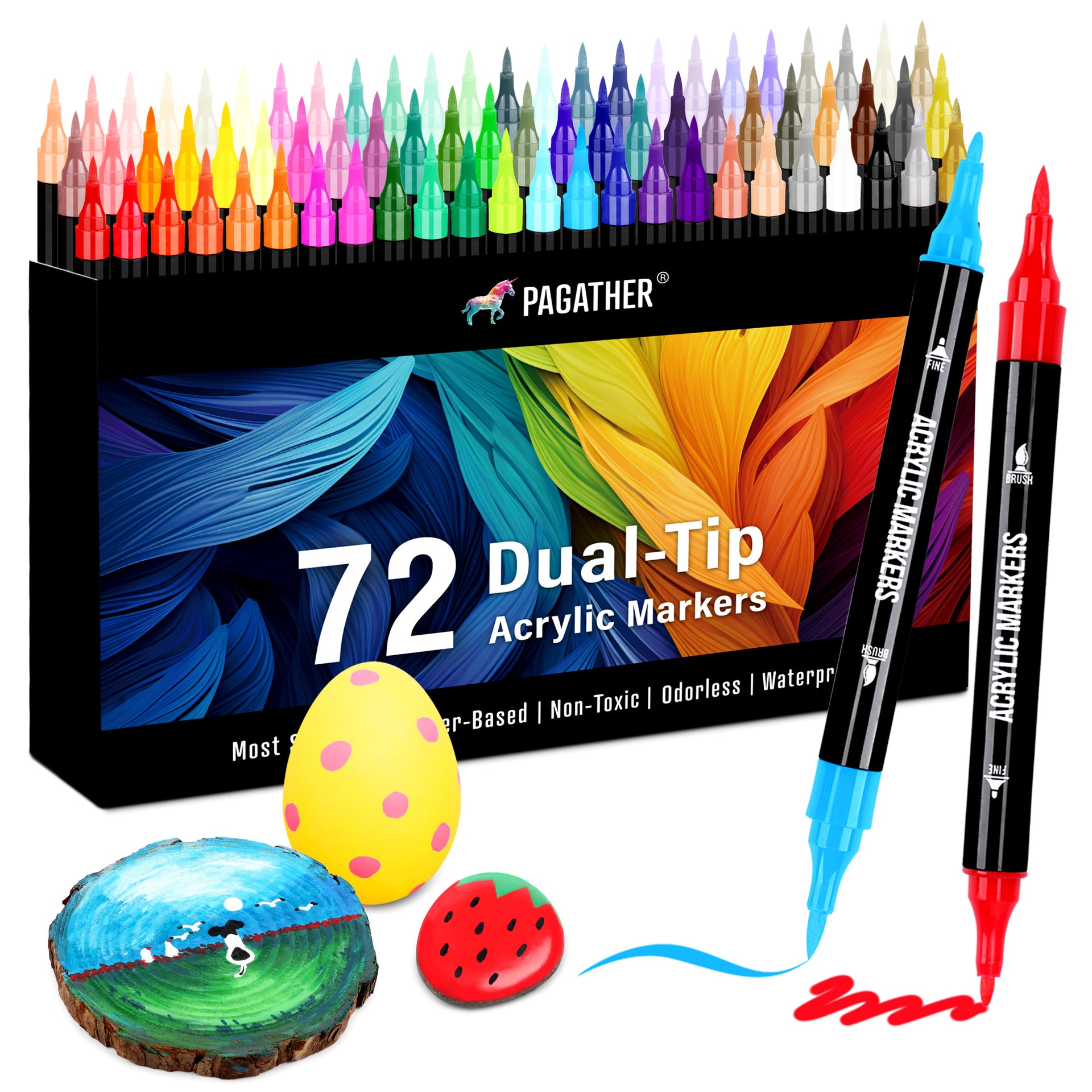 Stenen Per Post - TOOLI-ART 24 Neon Fluorescent Acrylic Paint Pens Marker Set 0 7mm Extra Fine 3 0mm Medium Stenen Per Post - TOOLI-ART 24 Neon Fluorescent Acrylic Paint Pens Marker Set 0 7mm Extra Fine 3 0mm Medium